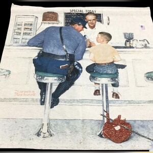 Norman Rockwell "RUNAWAY" Large Approximately 53" X 53" Tapestry Gift for Him